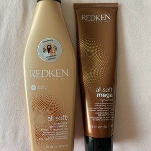 Redken all soft shampoo and leave in conditioner